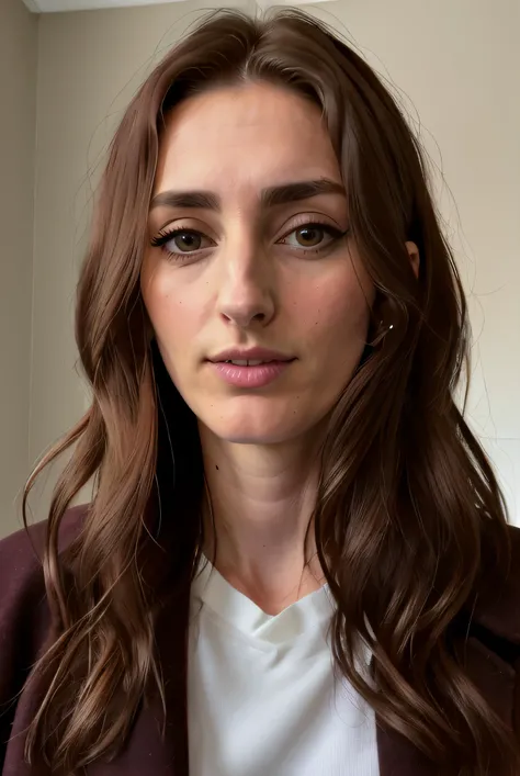 photo of (J3ssKn4p01:0.99), a woman, RAW, close portrait photo, long brown coat, long haircut, pale skin, slim body, (high detailed skin:1.2), 8k uhd, dslr, soft lighting, high quality, film grain, Fujifilm XT3 sharp focus, f 5.6