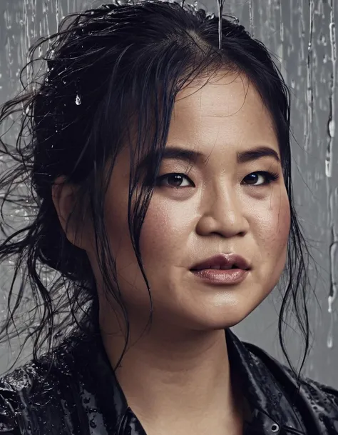 <lora:kmtrstc-000007:1>,  close up photography of a beautiful   kmtrstc ,downpour, soaking wet, dripping wet, wet hair, runny makeup, scared, action pose, facing viewer, accurate lighting,