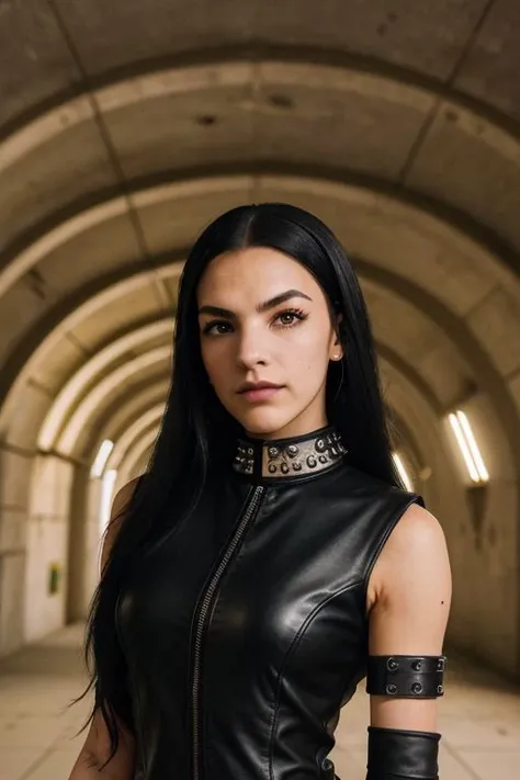 gquality, <lora:nadya:1> nadya, 1girl, solo, black hair, jewelry, closed mouth, jacket, upper body, braid, necklace, twin braids, black jacket, blurry background, turtleneck, zipper, realistic, pearl necklace, cross necklace, adidas, blue hair, two-tone hair, eyeliner