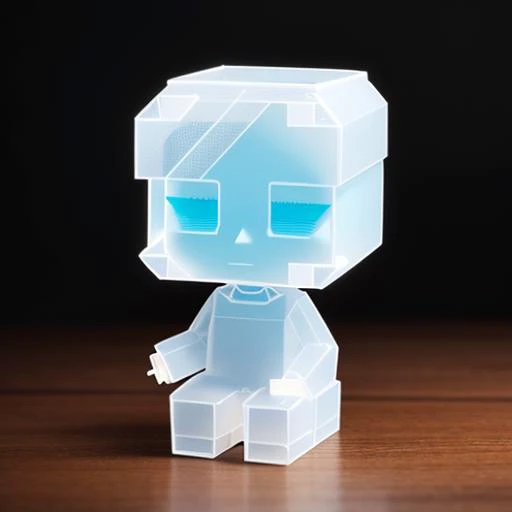 a transparent 3d printed figurine