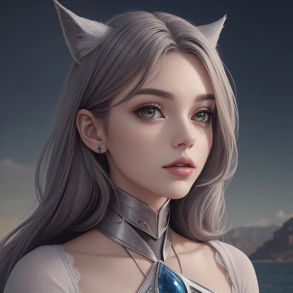 (Female Wolfgirl:1.2), Wolfgirl, Wolfgirl Girl, Wolfgirl Race, Wolfgirl Cosplay, landscape with Rough Texture, Space Opera Themes, Lake Location, BREAK, Aurora, Lens Distortion:1.0, (Natural Cyc lights Eye Lighting:1.0), BREAK, Oblong shaped face, Delicate Face Features, Fragile Finely Detailed Small Lips, Thin Eyebrows, Delicate Bone Structure, :1.2, Beautiful Face, Detailed Face, Beautiful Eyes, Detailed Eyes, Beautiful Detailed Eyes:1.0