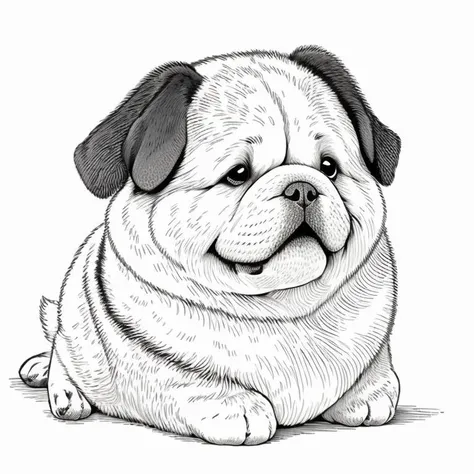 high quality,masterpiece,ballpoint pen drawing, <lora:ballpointpen:0.8>, a drawing of pink dog, smile, <lora:fat:0.6>,