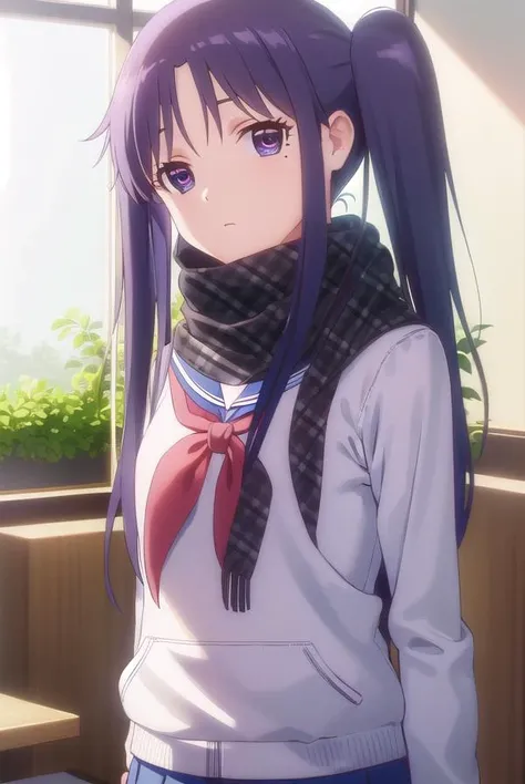 miriyanagiba, <lora:miri yanagiba s1-lora-nochekaiser:1>,
miri yanagiba, long hair, black hair, twintails, (purple eyes:1.1), mole, mole under eye,
BREAK school uniform, serafuku, scarf, blue scarf,
BREAK indoors, restaurant,
BREAK looking at viewer, (cowboy shot:1.5),
BREAK <lyco:GoodHands-beta2:1>, (masterpiece:1.2), best quality, high resolution, unity 8k wallpaper, (illustration:0.8), (beautiful detailed eyes:1.6), extremely detailed face, perfect lighting, extremely detailed CG, (perfect hands, perfect anatomy),