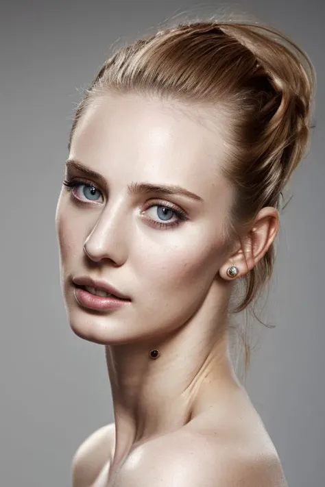 <lora:BrandyGordon_v2.1-000006:.9> BrandyGordon, focus on eyes, close up on face, azure color hair styled braided chignon