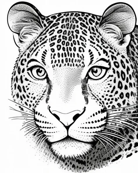 a leopard hedcut style <lora:gazsHedcutLora_:1>