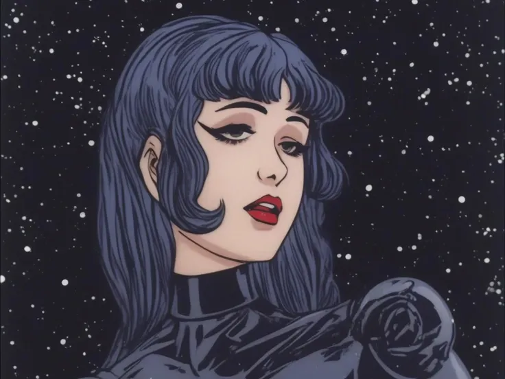 latex goth girl space princess, vintage anime style <lora:XL_SAC:1.3>