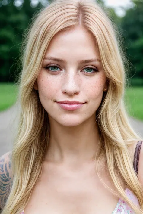 taken with DSLR camera,pretty woman,outdoors,blonde pink hair,film grain,best quality,epiCPhoto,freckles,beauty marks,realistic skin texture,realistic,HDR,piercings,tattoos,
<lora:epiCRealLife:1>,realistic,photorealistic,epiCRealism,masterpiece,best quality,<lora:add_detail:0.88>,bright lighting,high contrast,sunny day,warm sun light,warm tones,long hair,smirk,sexy smile,<lora:backlight_slider_v10:3>