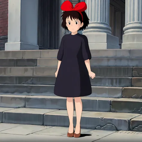 <lora:Kiki003:0.7>,<lora:add_detail:0.8>,<lora:boldline:-0.8>,<lora:noline:0.3>,
Kiki,1girl,
hair bow,
black dress,
brown footwear,
full body,standing,city,
