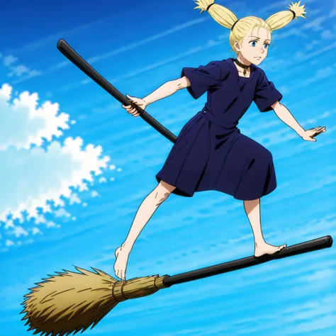 <lora:broom003:0.6>,
broom_standing_riding,
broom riding,broom,standing,from side,
blue sky,
<lora:MomoNishimiya002:0.5>,
MomoNishimiya,1girl,
twintails,
choker,
witch,
long dress,