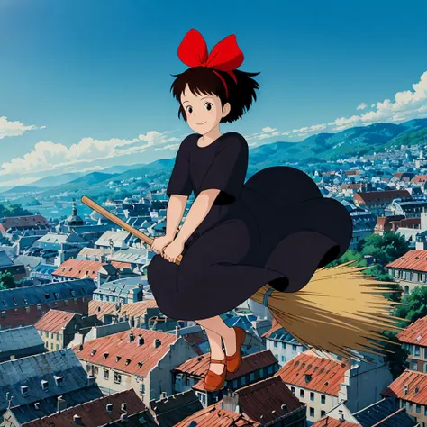 <lora:Kiki003:0.7>,<lora:add_detail:0.8>,<lora:boldline:-0.8>,<lora:noline:0.3>,broom,holding broom,broom_riding,sitting,full body,
looking at viewer,smile,
Kiki,1girl,
short hair,
brown hair,
black eyes,
hair bow,
black dress,
brown footwear,
flying,sky,city,