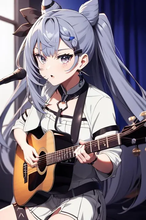 vestia zeta  as rockstar playing guitar , anime style <lora:Vestia Zeta Locon:0.7>, masterpiece, best quality, masterpiece