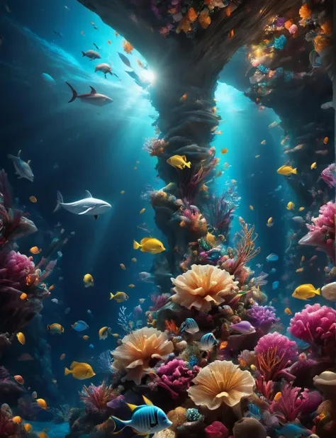 beautiful sea life,betmd,masterpiece,epic,cinematic,flowers,epic,16k,(photoreal,realistic),fantasy,)<lora:betmd2:1>,soft lighting,trending