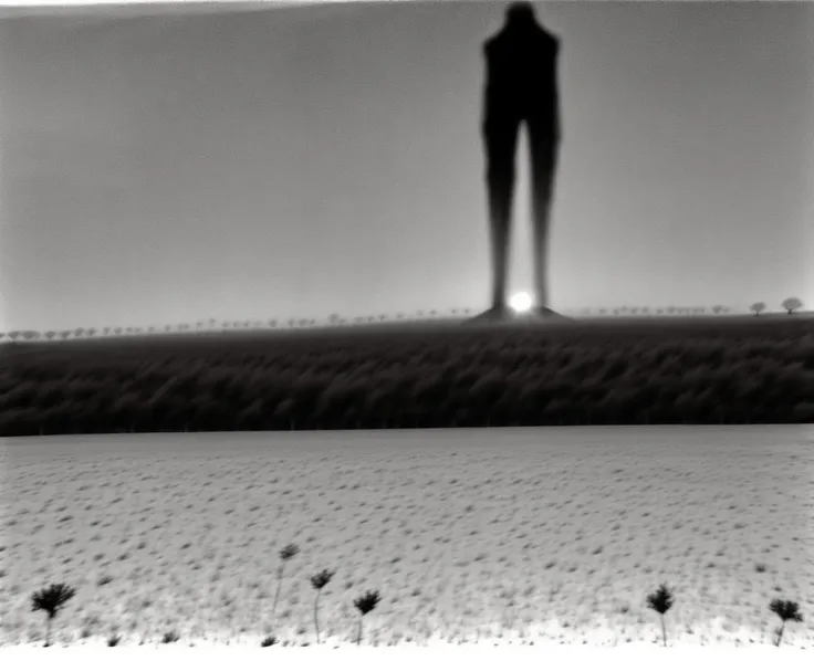 araffe in the dark with a light on in the dark, concept art inspired by zdzisBaw beksinski, trending on deviantart, massurrealism, skinwalker, photo of scp-173, giant ethereal creature, <lora:Deathia_yiu_v20:0.7>, blurry, low quality, sepia, noir, noise