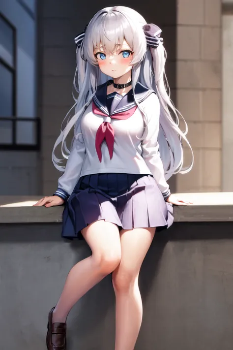 masterpiece, best quality, highres, 1girl, celia claire, school uniform, (serafuku:1.2) <lora:celia_claire2:1>