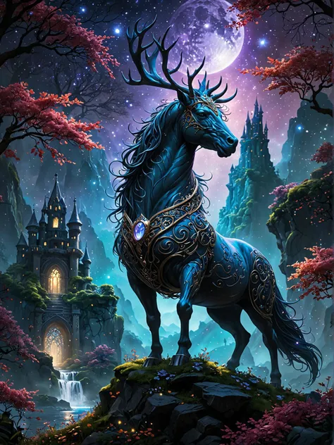 hdr photo of the scene unfolds in a realm of fantasy, where the sky is painted with strokes of twilight hues and the air carries whispers of ancient spells. in the heart of this mystical landscape, a creature stands tall, its body shimmering with iridescent scales that glisten under the enchanting glow of the moon. this majestic being, part human and part serpent, raises its head high, its long mane flowing gently down its back. it's adorned in intricate robes woven from silken threads intertwined with sparkling gems, each glinting like stars fallen from the heavens above. as the creature raises its hand to its neck, it seems to call forth an ancient power, one that resonates through the very fabric of the world. in response, an ethereal energy pulses outward, dancing through the air as vibrant motes of light and color. around them, a forest springs to life, trees bursting with blossoms of every hue and size, their leaves whispering secrets only the winds could decipher. the creatures of the forest, once timid and cautious, now dance freely, their movements reflecting the rhythm of the universe itself. in the distance, a castle appears, its stone walls etched with runes of protection and power. as the creature lowers its hand, the castle gates creak open, revealing an interior filled with treasures beyond measure, each artifact imbued with tales of heroes and villains alike. and then, just as quickly as it appeared, the scene fades away, leaving behind only the faint echo of laughter and the rustle of leaves, carrying with it the magic and wonder of this fantastical encounter. . high dynamic range, vivid, rich details, clear shadows and highlights, realistic, intense, enhanced contrast, highly detailed