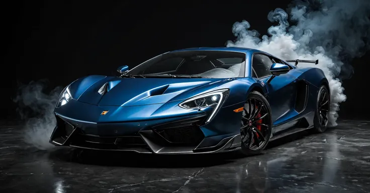 Ultra realistic sport car made of chrome, misty dark room, (smooth rims:1.2), (smoke, smoky background:1.2), shiny car paint, (glossy car paint:1.2), airborne dust particles
BREAK
dark intense blue background, dark theme, dynamic lighting, (soft shadows), (sharp focus), (photo realistic), extreme details, uhd, 8k