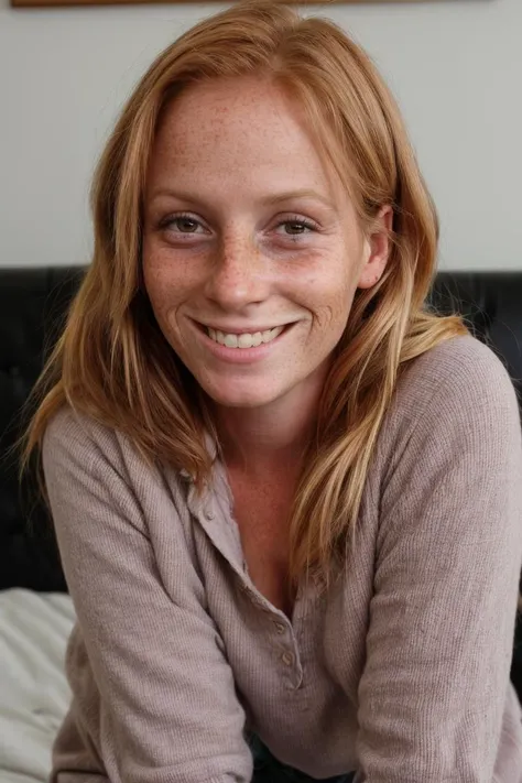 <lora:alyssa:1>,alyssa,35yo,freckles,wrinkled,looking at viewer,smiling,full body,cozy shirt,, photorealistic photo,highly detailed 8k photo,hyperrealism,, <lora:add_detail:1>, homemade photo,grainy,dark lighting,amateur photo,(Instagram photo)