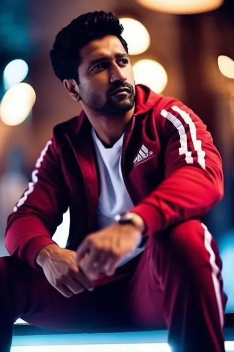jay hernandez a man <lora:vicky-kaushal_Jay-Hernandez:1>, realistic photo in a worn ((skin-revealing skimpy erotic red tracksuit, massive hairy pecs)), abs, big pecs, big arms, bulge, VPL, ((light bokeh)), intricate, (steel metal [rust]), elegant, erotic, exuding sexual energy, homoerotic, sharp focus, photo by greg rutkowski, soft lighting, vibrant colors, (masterpiece), ((streets)), (detailed face), looking at viewer, light smile, night, walking towards viewer, cinematic lighting, beautiful lighting, cinematic lighting, (hazy filter, film grain:1.2)