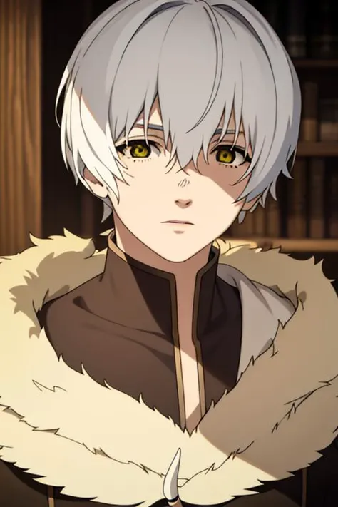 masterpiece, best quality, high quality, <lora:fushi_fumetsu:0.70>, fushi_fumetsu, 1boy, solo, male focus, looking at viewer, fur_trim