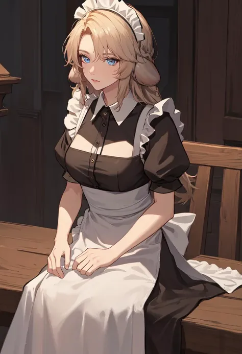 best quality, masterpiece, highres, solo, (kristen_arknights:1.10), (maid:1.40), (long maid dress:1.15), 14 <lora:kristen_arknights:0.80>