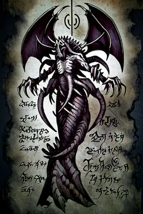 Necronomicon Sketch, demonic woman, sharp teeth, claws, monster, wings, extra arms, tentacles <lora:Necronomicon-10:0.9> <lora:2DspriteV2:1>