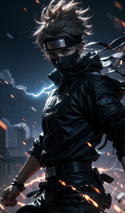 (dramatic, gritty, intense:1.4),masterpiece, best quality, 8k, insane details, intricate details, hyperdetailed, hyper quality, high detail, ultra detailed, Masterpiece,upper body, close-up,(imid shot,macro shot:1.25),
Kakashi Hatake in Naruto, holographic reality, holographic halo, motion blur, game light effect, rim light, soft light, movie rim light, delicate light, cyberpunk style, oil painting texture, full length shot, 3D artist, detailed, futuristic, lightning, <lora:Kakashi Hatake_20230802113200:0.8>