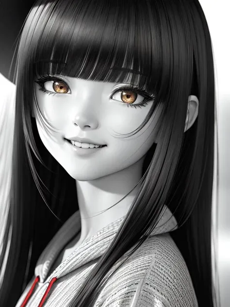 (photorealistic), (realistic),
volumetric lighting, silky_hair,
(straight hair)
(detailed_eyes),
extremely detailed illustration of a cheerful asian girl, smiling open face, wearing red hoodie and short pants
black hair, cowboy shot, contrapposto, looking at viewer, highres, superb, 8k wallpaper, extremely detailed, intricate, soft lighting, 4k, smooth lighting, 8k, depth of field, masterpiece, smooth focus, hyper detailed, detailed eyes, eyes focus, (mid shot1.25), (portrait:1.25), (solo:1.2), (beautiful face:1.15) (cute_style:0.5), line_style, (rfktr_bwmnga:1.3)