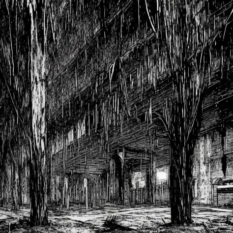 gothic abandoned castle scenery, skeletons on the wooden crosses as a fence, sharp focus, 4k, art by art by EMB_rfktrbwmnga-14500