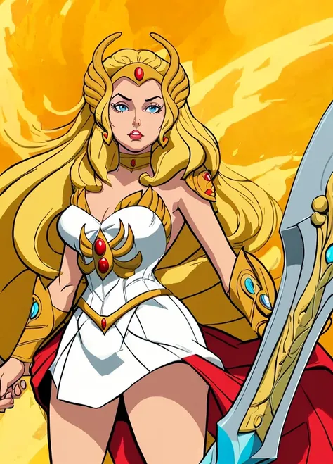 cartoon,(best quality:1.15), (masterpiece:1.17), (detailed:1.15),
SheRaQuiron character, 1girl, bue eyes, rampage, <lora:quiron_SheRa_V2_lora:0.77>