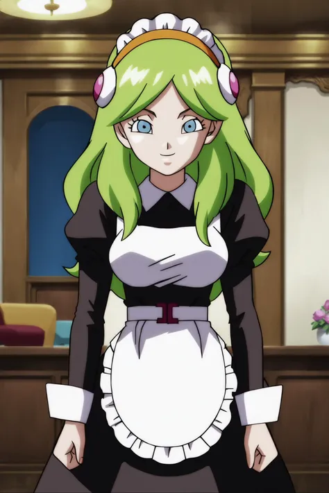 source_anime, score_9, score_8_up, score_7_up, anime screencap,
brianne, 1girl, solo, long hair, smile, blue eyes, black maid outfit, maid headdress, maid apron, mansion, indoors,
<lora:brianne_pony_v1:0.8>