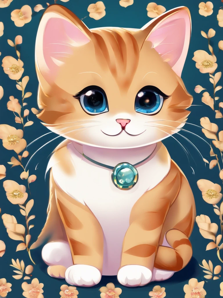 masterpiece, best quality, Fashion, Kawaii, Animal Focus, solo, Scalacat, Cat, 坐着的Cat, Smile, Sweet face, 小Cat, Shining eyes