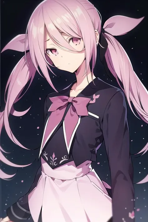 senriminamisawa, <lyco:senriminamisawa-LYCORIStest:1>,
senri minamisawa, long hair, ribbon, twintails, pink hair, low twintails, (pink eyes:1.5),
BREAK long sleeves, dress, bow, ribbon, school uniform, shoes, socks, bowtie, sailor collar, black footwear, black dress, red bow, short dress, white socks, red bowtie, 
BREAK looking at viewer, hands behind head,
BREAK indoors, classroom,
BREAK <lora:GoodHands-vanilla:1>, (masterpiece:1.2), best quality, high resolution, unity 8k wallpaper, (illustration:0.8), (beautiful detailed eyes:1.6), extremely detailed face, perfect lighting, extremely detailed CG, (perfect hands, perfect anatomy),