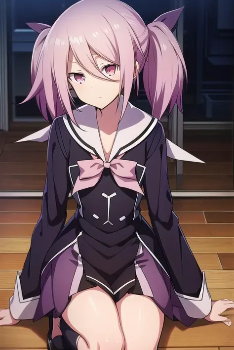 senriminamisawa, <lyco:senriminamisawa-LYCORIStest:1>,
senri minamisawa, long hair, ribbon, twintails, pink hair, low twintails, (pink eyes:1.5),
BREAK long sleeves, dress, bow, ribbon, school uniform, shoes, socks, bowtie, sailor collar, black footwear, black dress, red bow, short dress, white socks, red bowtie, 
BREAK looking at viewer, hands behind head,
BREAK indoors, classroom,
BREAK <lora:GoodHands-vanilla:1>, (masterpiece:1.2), best quality, high resolution, unity 8k wallpaper, (illustration:0.8), (beautiful detailed eyes:1.6), extremely detailed face, perfect lighting, extremely detailed CG, (perfect hands, perfect anatomy),