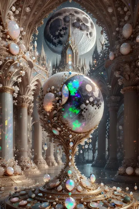 <lora:opal-style-darquelilly-v1:1> opalstyle, moon, cathedral,