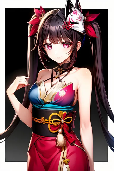 masterpiece, best quality, solo, 1girl, detailed eyes, detailed hands, detailed lighting, highres,
<lora:add_detail:0.4>
<lora:CosmicEyes:0.2>, red eyes,
<lora:EraseGroinSkirt:0.7>
<lora:sparkle lora:1> , sparkle, kitsune mask, hanabi, twintails, kimono,