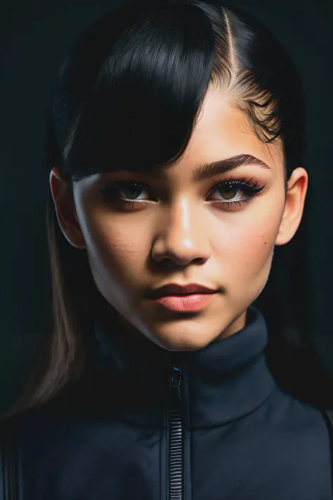 A stunning intricate full color portrait of zenday1, wearing a navy turtleneck, epic character composition, by ilya kuvshinov, alessio albi, nina masic, sharp focus, natural lighting, subsurface scattering, f2, 35mm