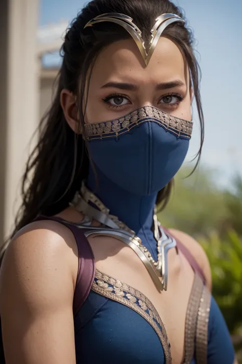 8k, best quality, real picture, intricate details, ultra-detailed, ultra highres, depth field,(photorealistic,realistic:1.2),masterpiece,photo of kitana, upper body, mouth mask, brown eyes, black long hair, cleavage, solo, outdoors, sun, blue sky,
best quality, realistic, photorealistic, (intricate details:1.2), (delicate detailed), (cinematic light), clear line, sharp focus, realistic face, detailed face
unity 8k wallpaper, ultra high res, (photorealistic:1.4), looking at viewer <lora:KitanaMK1:1>