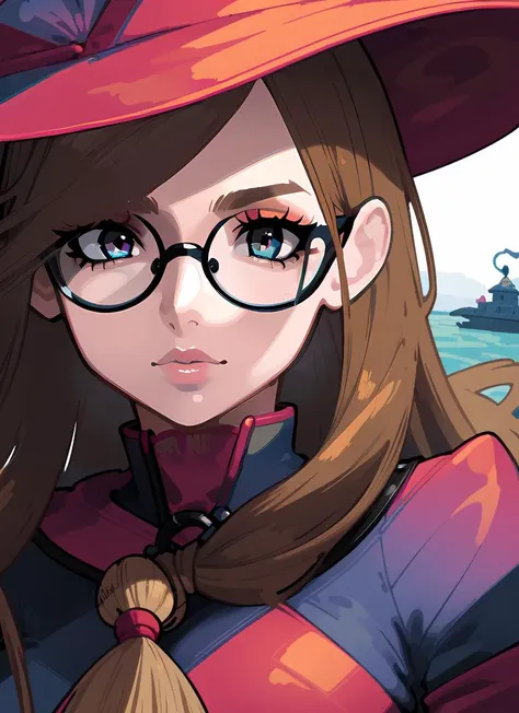 ((best quality)), ((highly detailed)), masterpiece, absurdres, extremely detailed face, beautiful face, (detailed eyes, deep eyes), <lora:more_details:.2>, (1girl), (glasses), dynamic pose, full body, witch, witch hat, broom, (outside, on a floating island, afternoon), <lora:AdnycArt Style Lora:.85>, AdnycArt