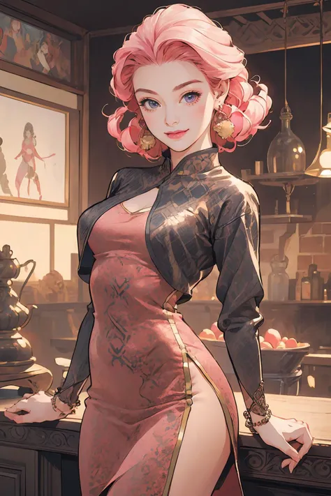 8k high quality detailed,highres,anime,comic,detailed image,
(an illustration of a teenage girl posing,(an illustration of girl,teenage girl)),(magazine_illustration),
(, azurevivian,1girl,pink hair,earrings,purple eyes,forehead,medium breasts),(Brilliant Smile),detailed_face,
((punching viewer,incoming punch,bare fist):0.8),
((,red dress,realistic_silk_texture):0.85),(,realistic clothing texture,realistic_skin_texture),<lora:Azure_Dreams_-_Vivian:0.65>,<lora:anxiang:0.4>,<lora:more_details:0.2>