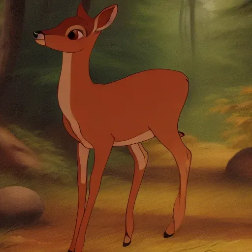 <lora:bambiDoe:0.6> deer in a forest