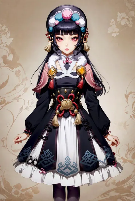 tassel, fur trim, pink capelet, dress, long sleeves, purple pantyhose <lora:Юн Ðжин Genshin Impact(aayunjin, long hair, bonnet,makeup,red eyes,medium breasts(tassel, fur trim, pink capelet, dress, long sleeves, purple pantyhose):1>,aayunjin, long hair, bonnet,makeup,red eyes,medium breasts, anime style, anime colors,detailed anime,animeHD, anime eyes, bigger eyes, high quality anime, large anime pupils, 1girl (in full growth), best quality, masterpiece, ultra-detailed, high quality,perfect anatomy, (perfect full body), (detailed full body), good eyes, perfect face, pretty face,(beautiful and aesthetic:1.2),beautiful eyes, anime eyes, detailed eyes,Exquisite visuals, high-definition
