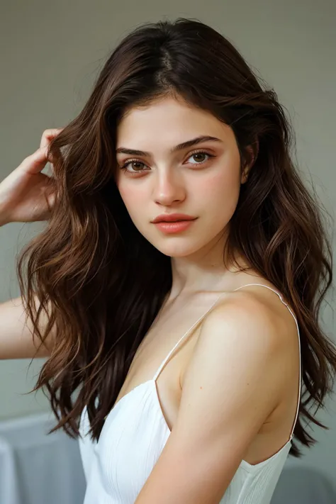 (long shot:1.4), realistic photo of <lora:sd15_EveDumon_locon_64_v1-000015:1> EveDumon, hair styled as romantic waves hair