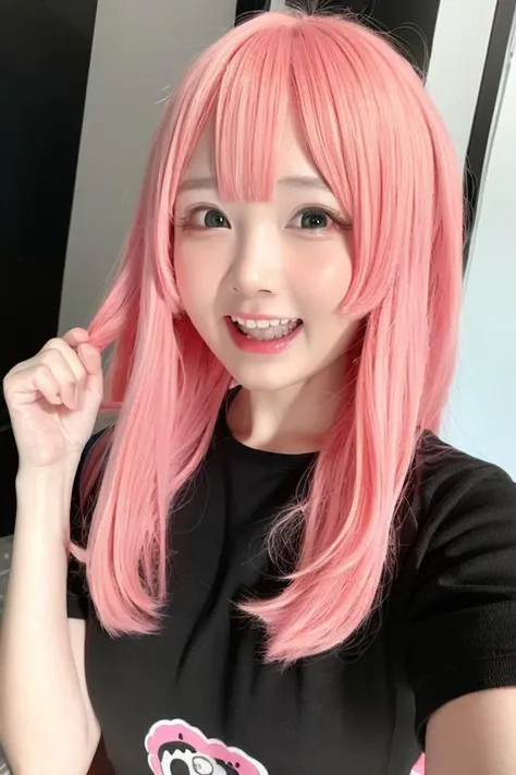 memegirl, <lora:memgirl_v2:1>,
(8k), (best quality), (masterpiece:1.2), (realistic), (photorealistic:1.37),
memegirl, pink_hair, solo, photo_\(medium\), open_mouth