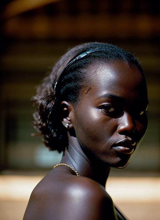 <lora:adutAkech:1>, analog style, modelshoot style, close up portrait of sks woman wearing a post-human civilization living in virtual worlds, bold, dark colours, <lora:epiNoiseoffset_v2:1>