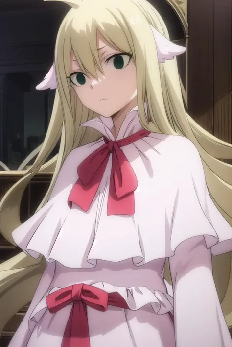 mavis, <lyco:mavisv2-lyco-nochekaiser:1>, 
mavis, long hair, blonde hair, (green eyes:1.5), ahoge, wavy hair, animal ears,
BREAK dress, white dress, collar, ribbon, red ribbon, capelet, long sleeves, 
BREAK looking at viewer, 
BREAK indoors,
BREAK <lyco:GoodHands-beta2:1>, (masterpiece:1.2), best quality, high resolution, unity 8k wallpaper, (illustration:0.8), (beautiful detailed eyes:1.6), extremely detailed face, perfect lighting, extremely detailed CG, (perfect hands, perfect anatomy),
