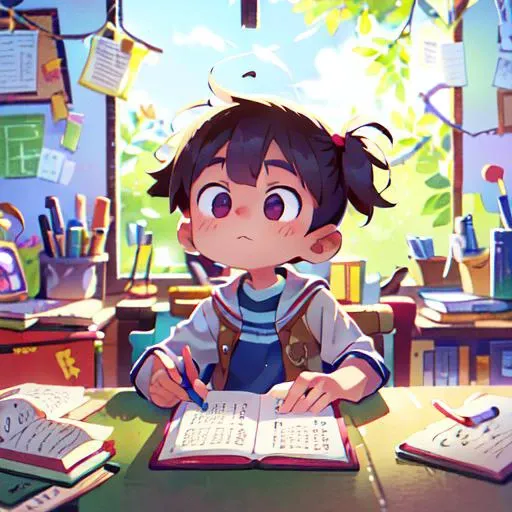 Great work, excellent, (excellent: 0.8), perfect anime illustrations, (((a book))), named "elementary school math" book with a humane coy expression, the
Narrator [your name is math, is the soul of the book "elementary school math"]<lora:COOLKIDS:1>