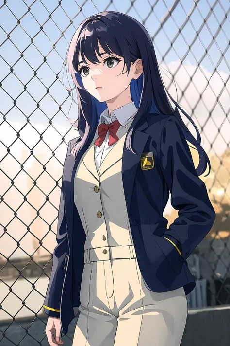 (best quality, masterpiece, highres),1girl,solo,crystal hair,down jacket,suit,
<lora:chain-link fence_v1.05:1>,chain-link fence,angle shot,