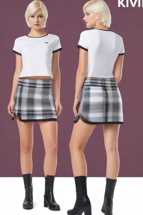 ((front view and back view:1.5,))
<lora:xl_2girl_v1:0.7>,a 8kivi8 girl woman wearing a t-skirt,
