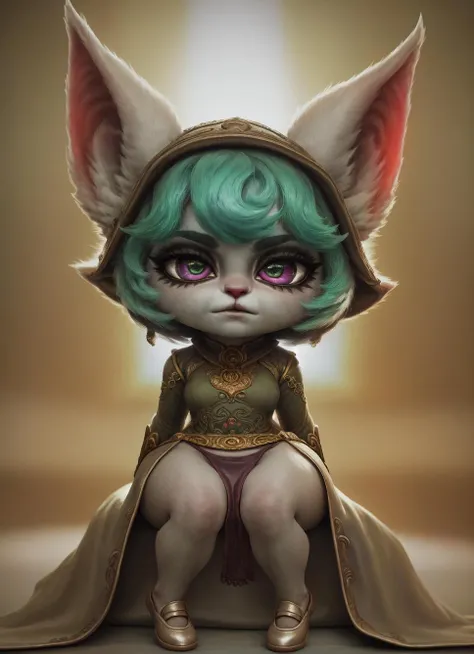 full_shot,1girl,yordle,vex (lol),chibi,eyeliner,eyeshadow,mascara,longeyelashes,panties,loincloth,long_dress,shoes,on_lap,<lora:vex3:0.8>,, BREAK (masterpiece, best quality, ultra realistic, 4k, 2k, (intricate:0.9), (high detail:1.4), film photography, soft focus, RAW photo,photorealistic,analog style,subsurface scattering,photorealism,absurd res), (dark shot:1.17), epic realistic, faded, ((neutral colors)), art, (hdr:1.5), (muted colors:1.2), hyperdetailed, (artstation:1.5), cinematic, warm lights, dramatic light, (intricate details:1.1), complex background, (rutkowski:0.8), (teal and orange:0.4)