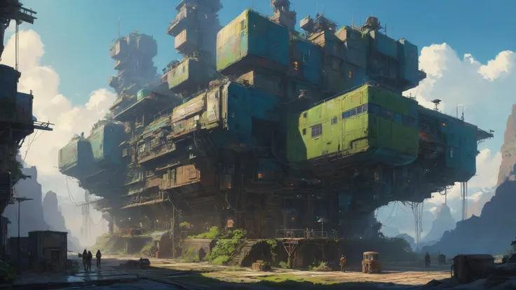 SK_DIGITALART, painting of a cyberpunk megastructure outside of time, an exotic distant world, by Ian McQue,
highly impressive & realistic, Hyper-detailed, Insane Details, Intricate Details, Cinematics, Editorial Art, Tilt Blur, Super-Resolution, Megapixels, Unreal Engine 5, Studio Lighting, Volumetric, Optical, Diffusion Glowing, Shadows, Proportions, Rough, Shimmery, Ray Tracing Reflections, Glossy, Lumen Reflections, Screen Space Reflections, Diffraction Rating, Chromatic Aberration, GB Shift, Ray Tracing, Ray Tracing Ambient Occlusion Anti-Ali asing, Post-Processing, Post-Production, Cel Shading, Tone Mapping, Incredibly Detailed and Intricate, Hypermaximalist, Sleek, Hyper Realistic, Super Detailed, Dynamic Pose, Hyperrealism, HDI, 8k dramatic lighting, dark colors, wide angle view, panorama view, dominant colors Rich Blue and Girl Scout Green,
<lora:xl_more_art-full_v1:0.35> <lora:epi_noiseoffset2:0.5> <lora:add-detail-xl:1>